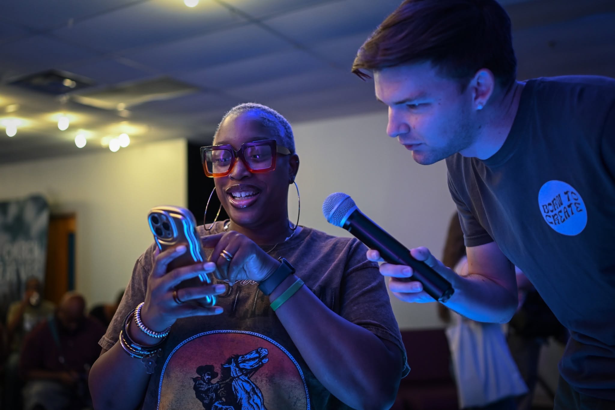 Atlanta Church Creatives attendees sharing a live production demonstration