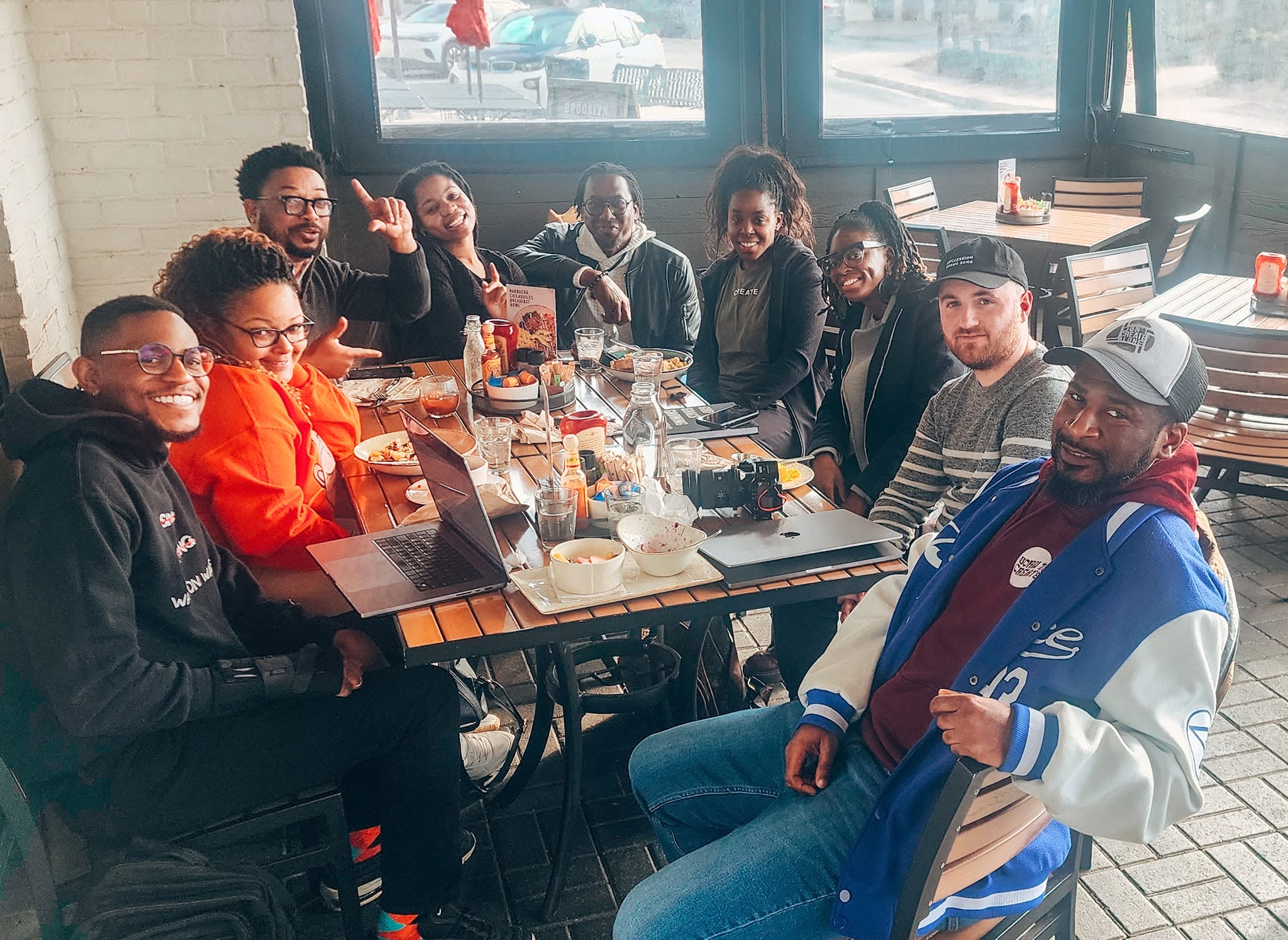 Atlanta Church Creatives gathered together around a Monday breakfast table