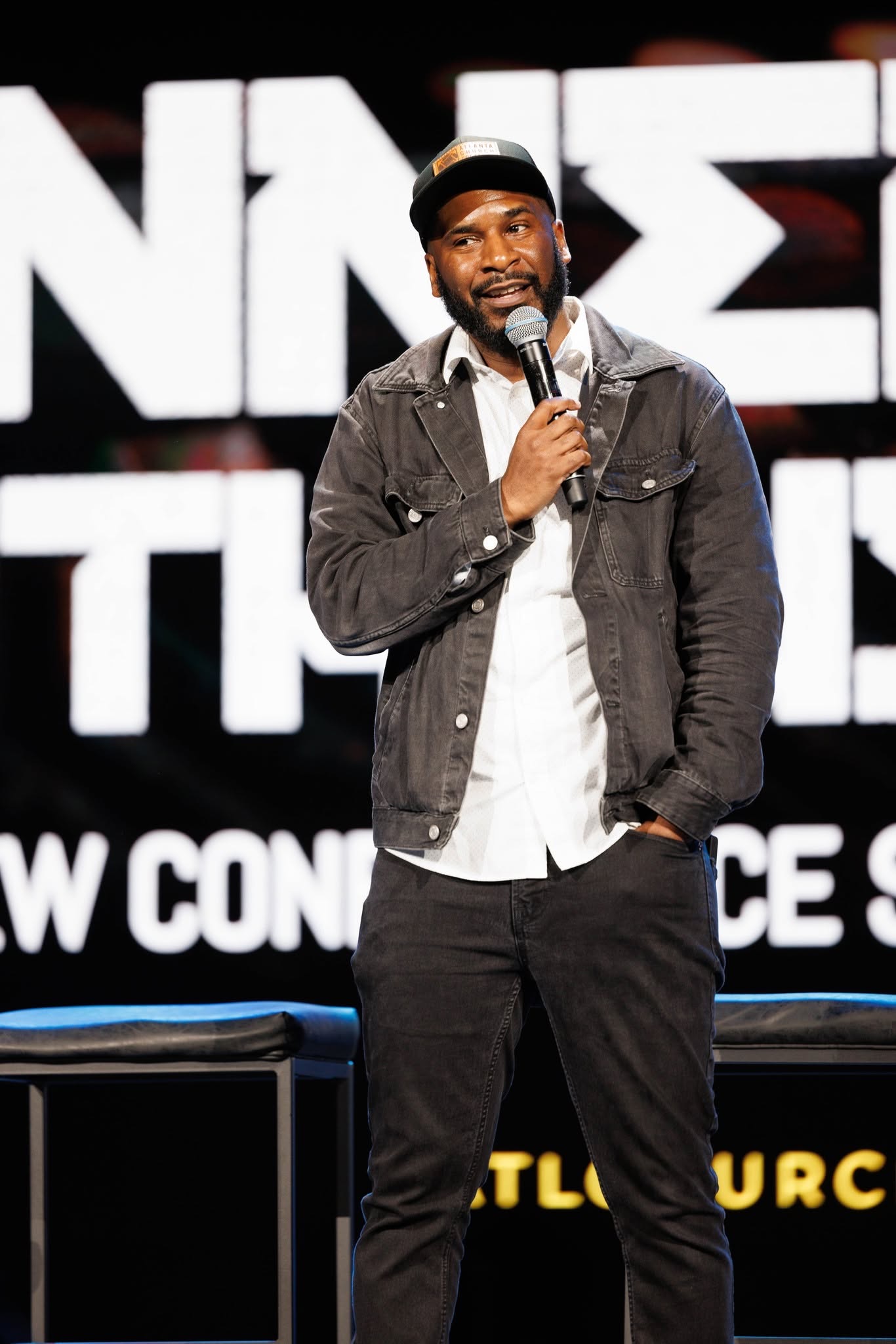 A speaker addressing the Let’s Talk Production audience