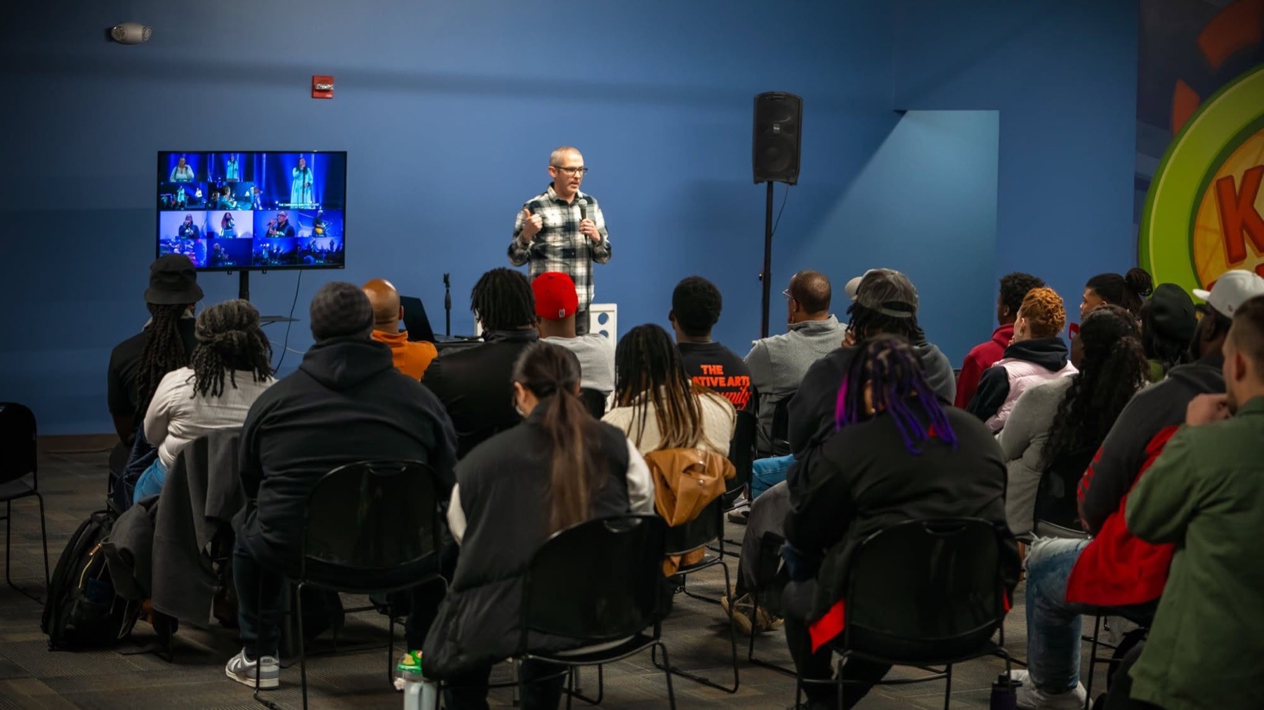 Church creatives gathered for a practical production session
