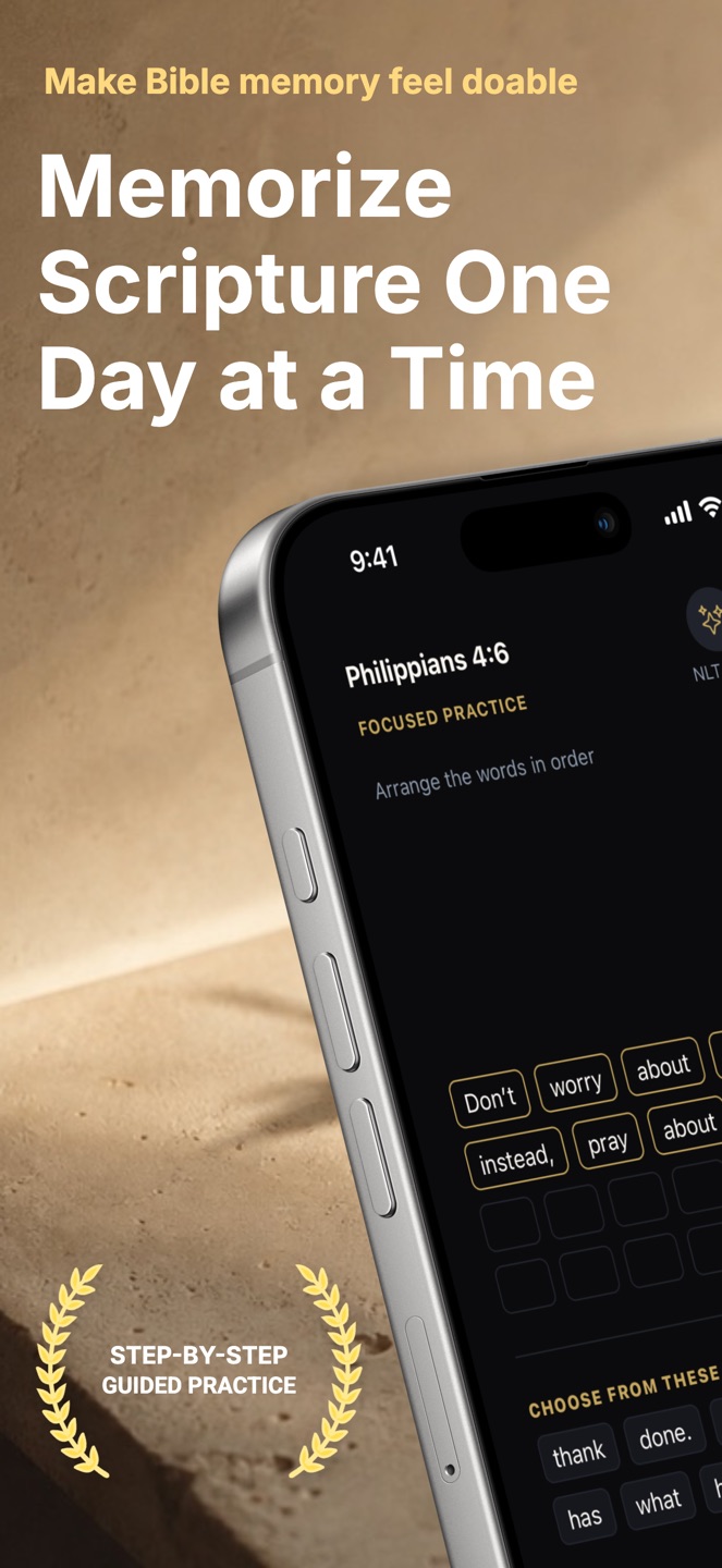 Versed Bible Memory app on an iPhone